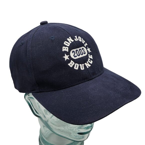 Bon Jovi 2003 Bounce Concert Tour Baseball Trucker Hat Cap Navy Blue Strapback main image 9